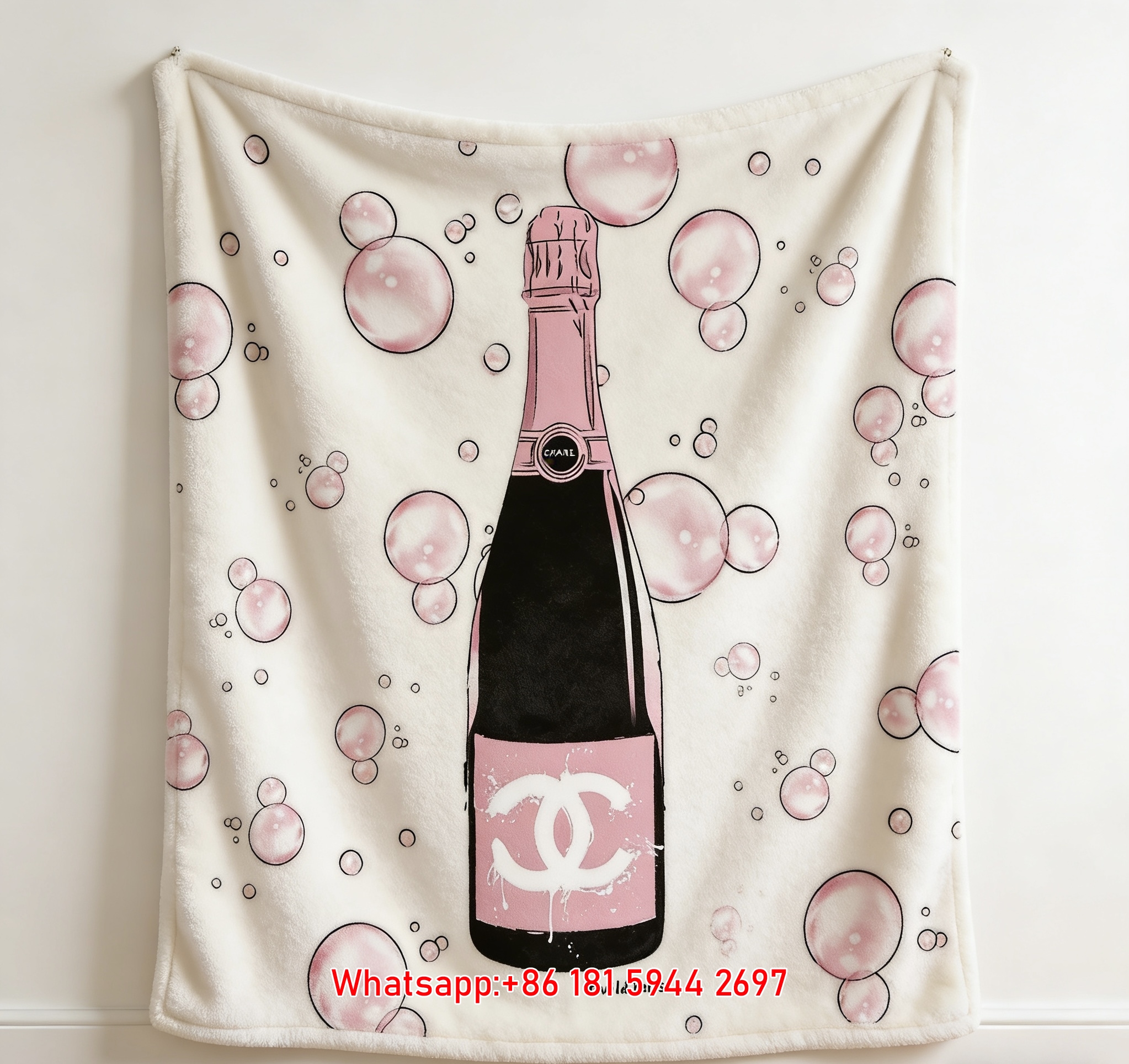Chanel Style Champagne Flannel Throw Blanket IMG_7369